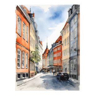Copenhagen watercolor photo print