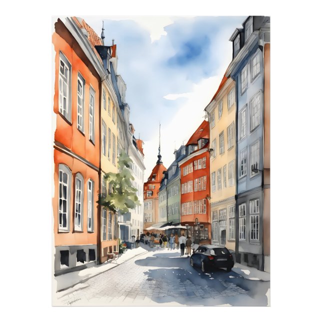 Copenhagen watercolor photo print (Front)