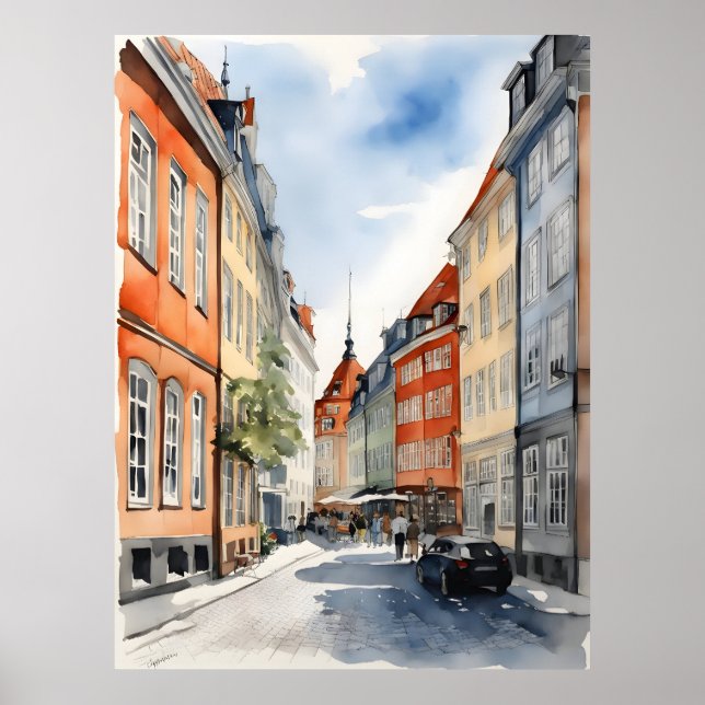 Copenhagen watercolor poster (Front)