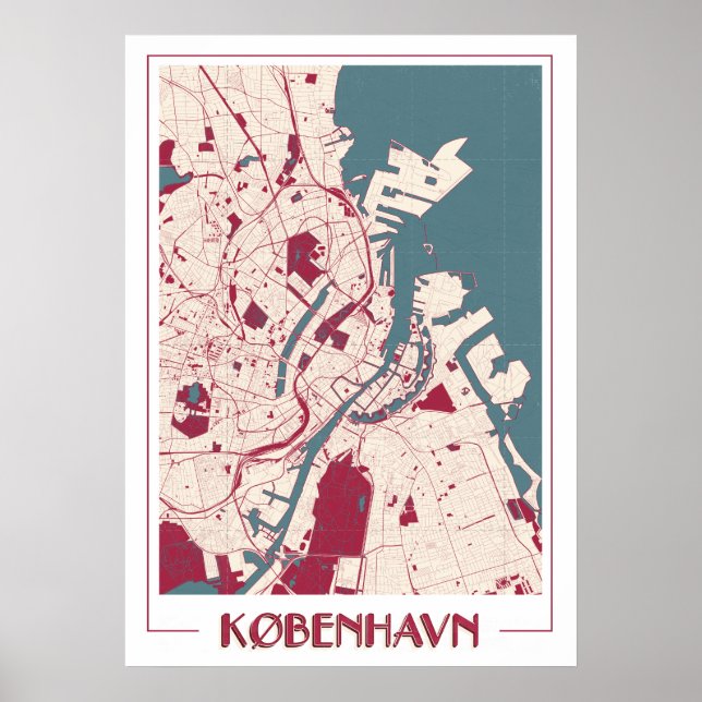 Copenhague BIG Classic Map Poster RB (Devant)