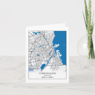 Copenhague Danemark City Carte Voyage Simple Minim