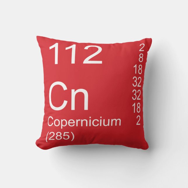 Copernicium Throw Pillow (Front)