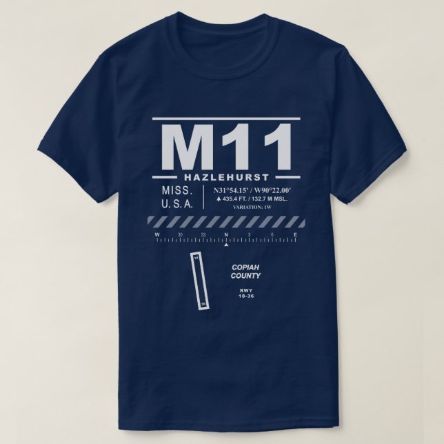 Copiah County Airport M11 T-Shirt (Design Front)