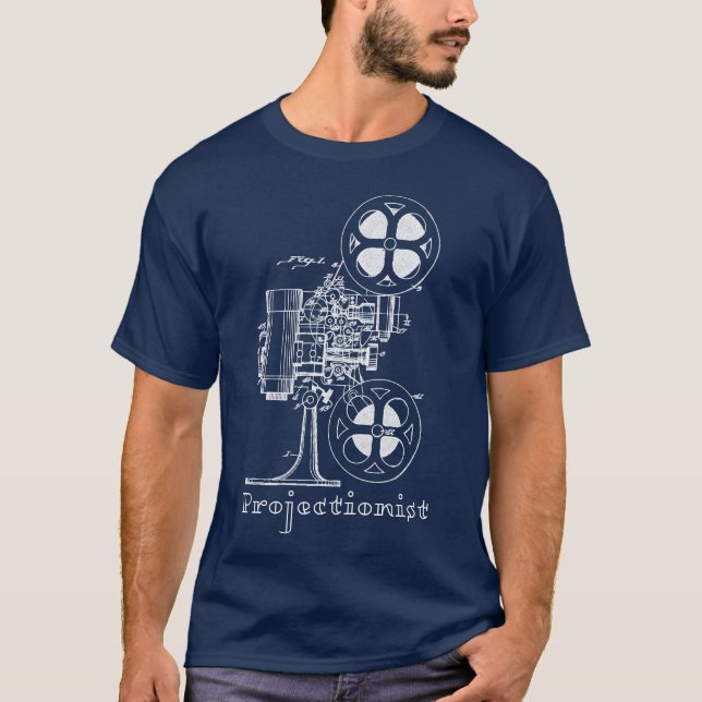 Copie blanche de T-shirt de projectionniste (Devant)