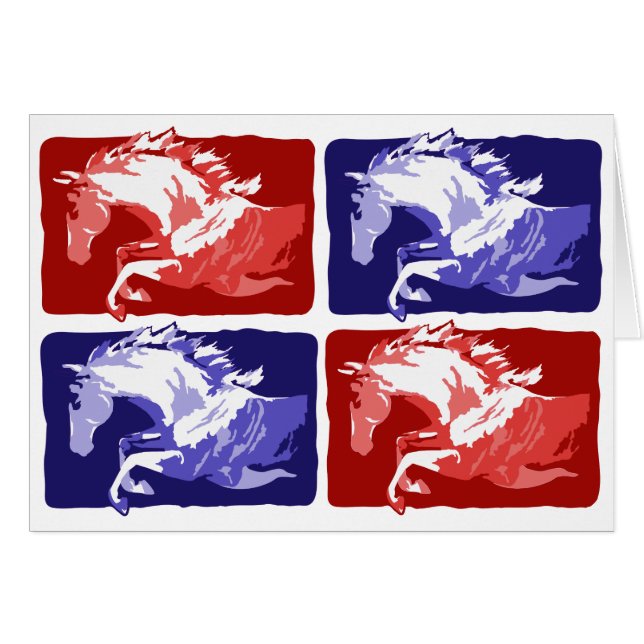 copie de bloc sautante de chevaux en rouge et bleu (Devant Horizontal)