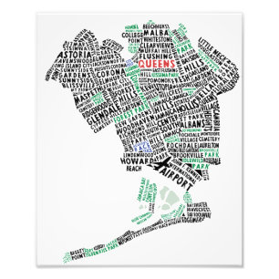 Copie de photo de carte de typographie du Queens