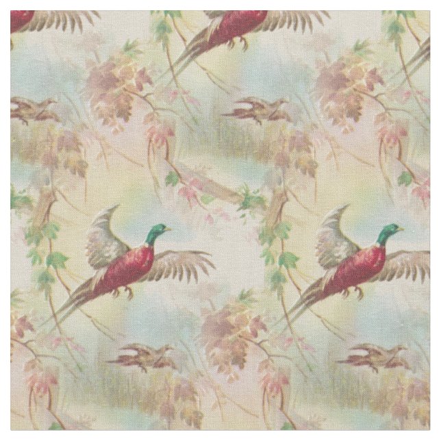 Copie de tissu d'oiseau de faisan inspirée par cru (Fermer)
