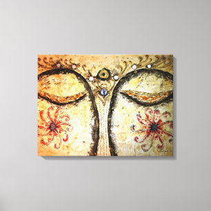 Copie de toile d'aquarelle de yeux de Bouddha