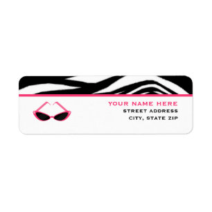 Copie d'impression de zèbre et rétros lunettes d