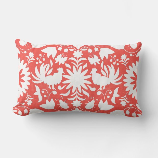 Copie d'Otomi, corail et coussin lombaire blanc de (Recto)