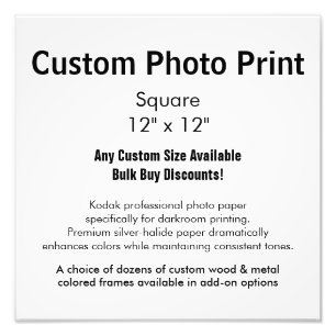 Copie faite sur commande de photo - ajustez 12"