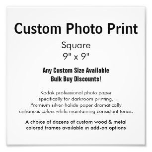 Copie faite sur commande de photo - ajustez 9" x