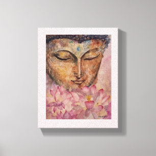 Copie rose de toile d'aquarelle de Bouddha Lotus