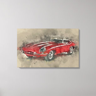 Copie vintage de toile d'art de mur de voiture de
