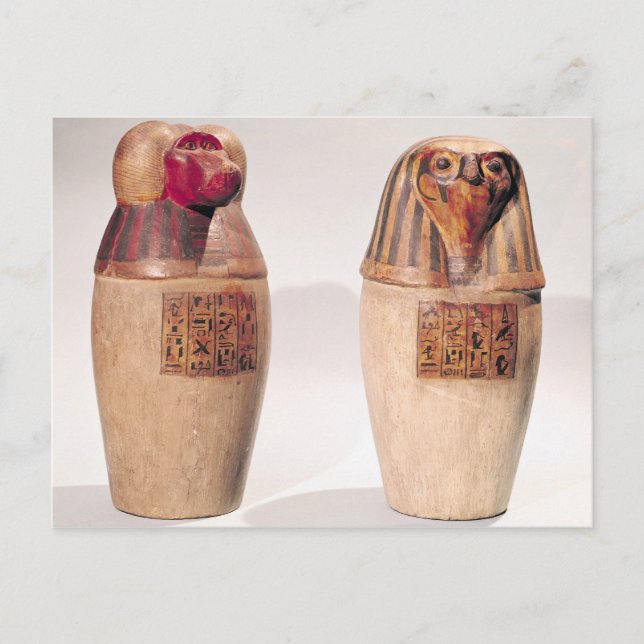 Copies of two New Kingdom canopic jars Postcard (Front)