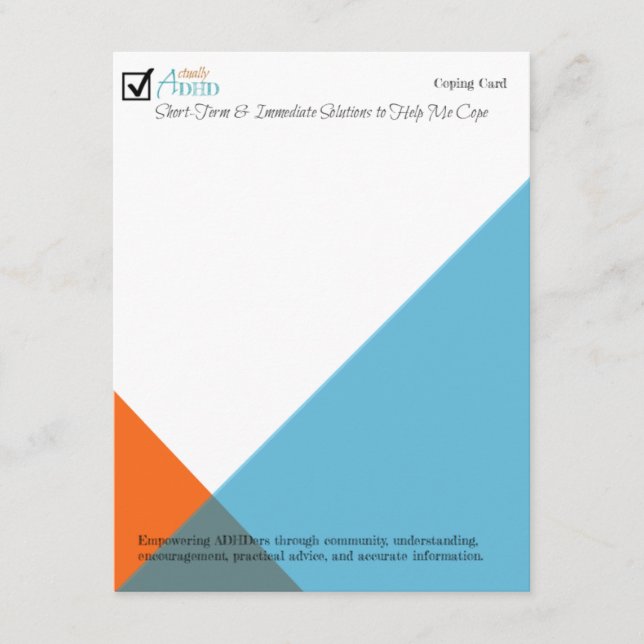 Coping Card for ADHD (Front)