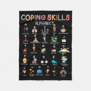 Coping Skills Alphabet Mental Health Awareness Cou Fleece Blanket