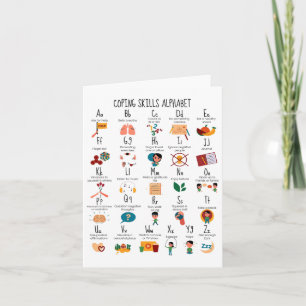 Coping Skills Alphabet School Counsellor Mental He Card