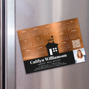 Copper 2026 Calendar Realtor Photo QR Code Magnet