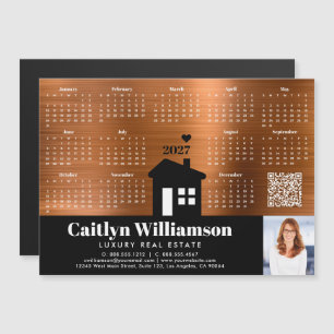Copper 2026 Calendar Realtor Photo QR Code Magnet