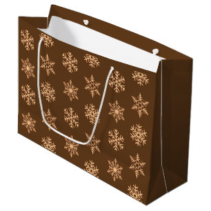 Copper 3-d snowflakes, Customizable Background Large Gift Bag