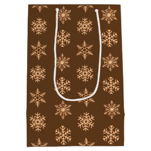 Copper 3-d snowflakes, Customizable Background Medium Gift Bag