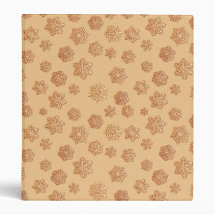 Copper 3-d snowflakes on a copper background binder