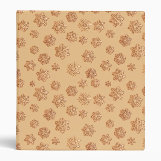 Copper 3-d snowflakes on a copper background binder (Front)