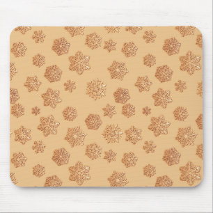 Copper 3-d snowflakes on a copper background mouse pad