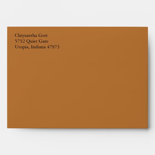 Copper A7 5x7 Custom Pre-addressed Envelopes (Front)