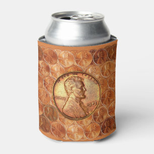 Copper Abraham Lincoln penny, 1943, one cent, 1919 Can Cooler