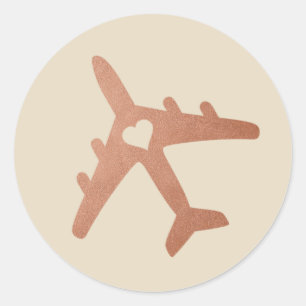 Copper Airplane Favour Label - U PICK COLOR