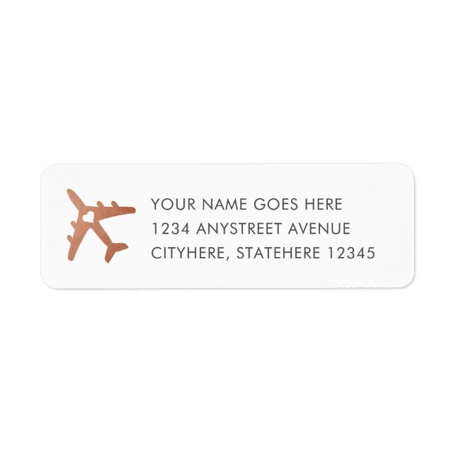 Copper Airplane Return Address (Front)