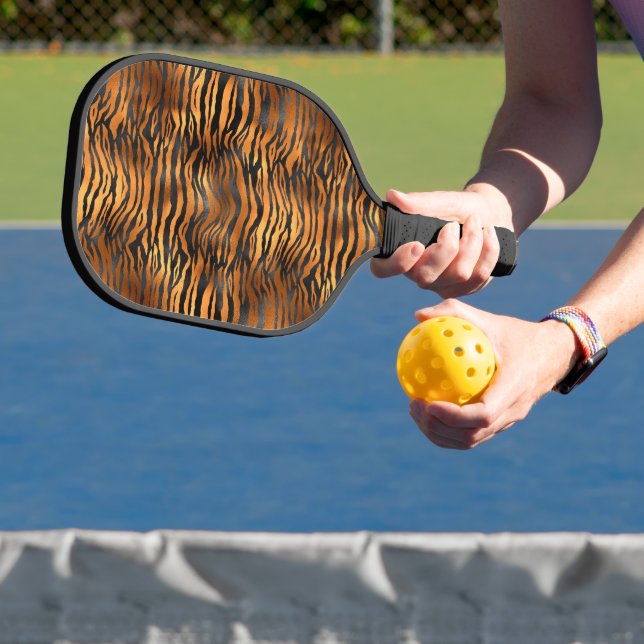 Copper and Black Tiger Stripe Pickleball Paddle (Insitu)