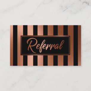 Copper and Black Vertical Stripes Referral Cards