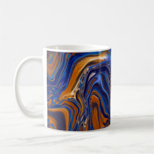 Copper and Blue coloured Marble Swirls  Coffee Mug