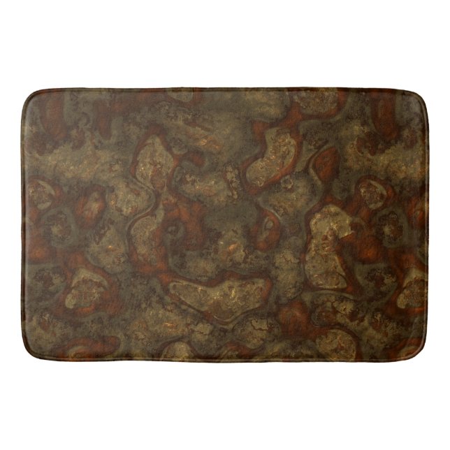 Copper and Bronze Stone Abstract Bath Mat (Front)
