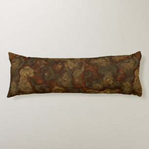 Copper and Bronze Stone Abstract Body Pillow