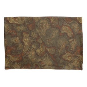 Copper and Bronze Stone Abstract Pillowcase