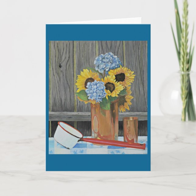 Copper and Flowers Greeting Card (Front)