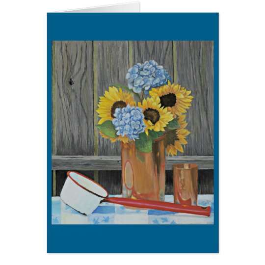 Copper and Flowers Greeting Card