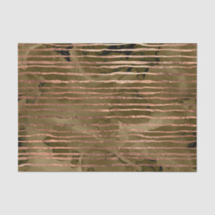 Copper and Gold Watercolor Stripes Pattern Tissue Paper