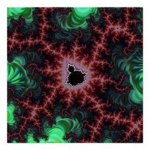 Copper and Green Mandelbrot Set Fractal Zoom Poster