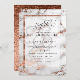 Copper and Marble Wedding Bold Elegance Invitation