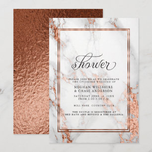 Copper and  Marble Wedding Bold Elegance Invitation