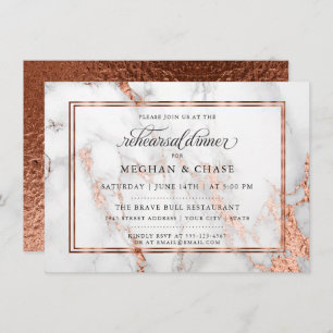 Copper and Marble Wedding Bold Elegance Invitation
