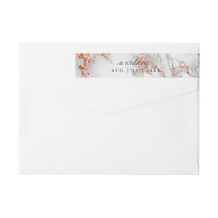 Copper and Marble Wedding Bold Elegance Wrap Around Label