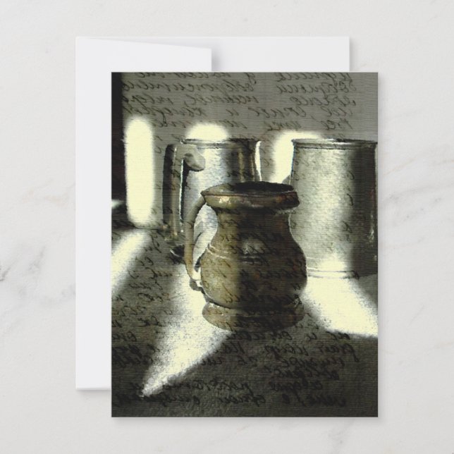 Copper and Pewter Mugs Holiday Card (Front)
