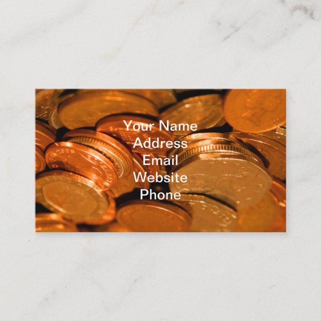 Copper and Silver Coins  Business Card (Front)