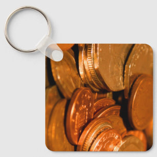 Copper and Silver Coins  Keychain